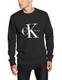 Calvin Klein Jeans Herren, Sweatshirt, CREW NECK HWK, Schawrz (Meteorite), Large (Herstellergröße: Large)