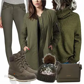 Outfit mit Dunkelgrün/Khaki/Grau/Braun Herren Lederschuhe/Winter Stiefel/Wasserfester Schuh/SchnürStiefel/Wasserdichter Stiefel/Klassischer Stiefel Timberland "Urban Classic Jacket"