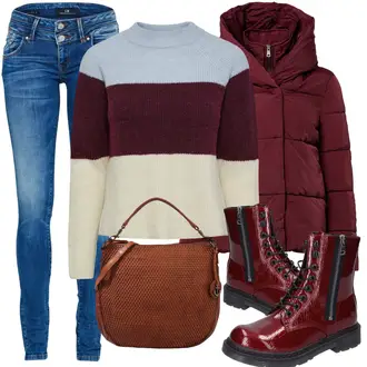 Outfit s Černá Zvonová Kalhoty/Kozačka Chelsea Boty/Kozačka nad Kolena/Kozačka Dockers by Gerli "Zimní Outfit"