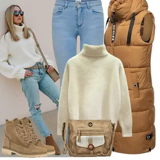 Mit Absatz Outfit mit Braun/Khaki/Beige Gefütterte Stiefelette/TrekkingStiefel/Klassischer Stiefel/SchnürStiefelette/SpringerStiefel Gabor "Perfekt für die Freizeit"