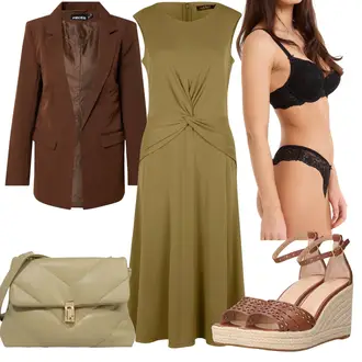 Outfit mit Dunkelbraun/Braun Mantel/Blazerjacke/Blazer mit Feder/Blusenblazer/Boyfriend Blazer/Lederjacke/Eleganter Blazer/Longblazer/Oversize Blazer/Lederjacke für Männer Pieces "Outfit für den Frühling"