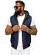OZONEE Herren Weste Steppweste Kapuze Vest Ärmellos Jacke Übergangs Daunenweste Herrenweste Steppweste Sportweste Übergangsjacke Bodywarmer Outdoor 777/1309KA DUNKELBLAU M