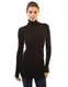 PattyBoutik Damen Rollkragen Tunika Pullover mit Langen Ärmeln (schwarz S 36/38)