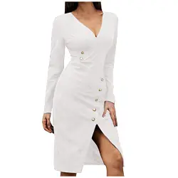 Strickkleid Damen Geschenke Für Frauen, Abendkleider Für Hochzeit Blazerkleid Satin Kleid Blazerkleid Abschlussballkleid Leoparden Kleid Festkleider Rockabilly Selected (Weiß, L)