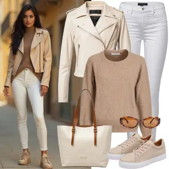 Streetwear Outfit mit Beige/Creme Sneaker Low/Schmaler Sneaker/Vintage Sneaker/Leder Sneaker/Sommer Sneaker/Skateschuh Puma "Freizeit Outfit"Look: Indoor, Sportlich, Unisex, Streetwear, Esthetische, Retro, Trendige, Mit Transparent, Casual, Schick, Elegant