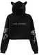 EMILYLE Damen BTS Fans Kapuzenpullover mit Katzenohren Bangtan Boys Hoodie KPOP Suga Jin Jimin Jung Kook J-Hope Rap-Monster V Long Sleeves süß Jumper (Large, A-schwarz-2)