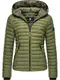 Navahoo Damen Damen leichte Übergangsjacke Steppjacke mit Kapuze Kimuk Dusty Olive Gr. M
