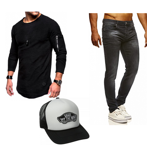 Grau/Blau Accessoire Hut Vans kombinieren