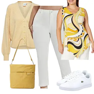 Oversize Outfit mit Grau/Weiß/Beige/Khaki Sportschuhe/Regular-Fit Jeans/Girlfriend Jeans/Formelles Hemd/Straight Leg Jean/Dad Jeans/Tapered-Jeans/High Waist Jeans/Mom Jean "Florales Alltagsoutfit"Look: Garten, Rad, 90er, Nahtlos, Smart Casual, Casual, Oversize