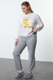Curve Gray Tweety Licensed Knitted Pajama Set