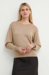 Pulover s primesjo volne MANTEA enski, be barva, Q72434002