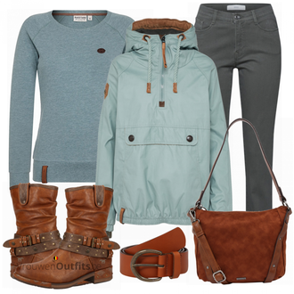 Outfit met blauw Brax "Naketano"