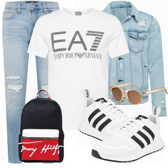 Outfit mit Grau/Weiß Sneaker Adidas Originals "Cooles outfit"