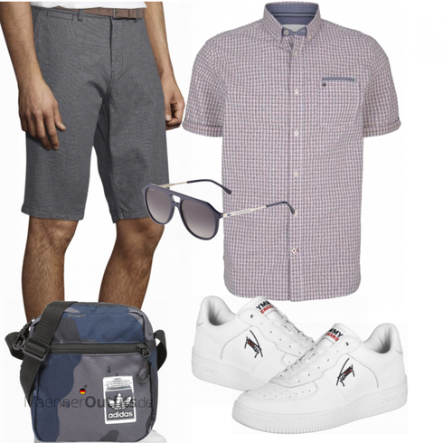Grau Schuh Sneaker Tommy Jeans kombinieren