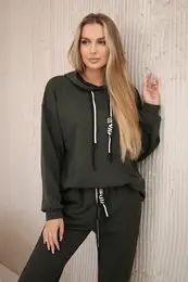 Cotton set sweatshirt + pants khaki
