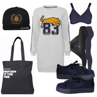 Sport Outfits mit Schwarz/Blau Große Größe Damenunterwäsche und Badebekleidung lingadore "sport"