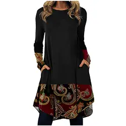 Kleid Damen, Abschlussball Kleider 50Er Jahre Kleider Outfit Hochzeitsgast Tennisrock More and More Kleider Tütü Kleid Wickelkleid Herbst Brautkleider Satinkleid(6-Rot, L)