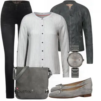 Outfit mit Grau Sommer Schuh Ara "Modisches Frühlingsoutfit"