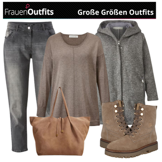 Outfit mit Braun Stiefel ESPRIT "Praktische Große Größen Outfits"