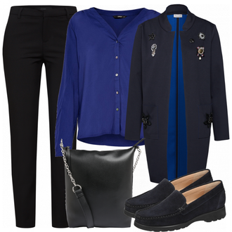 Outfit mit Blau Hausschuh Sioux "Selena"
