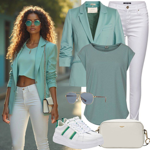 Comment poter Turquoise/Bleu clair Manteau/Pantalon Grande Taille/Tricot Grande Taille/Blouse et Tunique/Costume Blazer Court/Veste en Cuir pour Homme/Veste en cuir pour hommes/Blazer Élégant/Blazer Chemisier/Blazer en Tricot/Blazer Boyfriend/Blazer Casual/Costume De Loisirs LOLALIZA avec Turquoise/Bleu clair Manteau/Pantalon Grande Taille/Tricot Grande Taille/Blouse et Tunique/Blazer Court/Veste en Cuir pour Homme/Veste en cuir pour hommes/Blazer Élégant/Blazer Chemisier/Blazer en Tricot/Blazer Boyfriend/Blazer Casual/Costume De Loisirs LOLALIZA