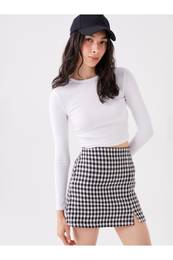Crew Neck Straight Long Sleeve Women's Crop