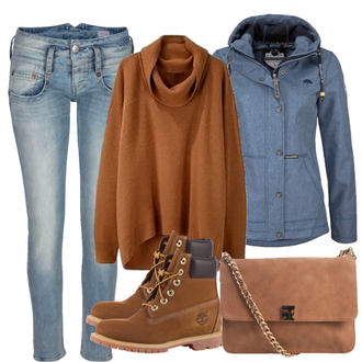 Outfit mit Braun Stiefel Timberland "AutumnWind"