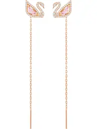 Náušnice 'Dazzling Swan' růžově zlatá / pink / stříbrná