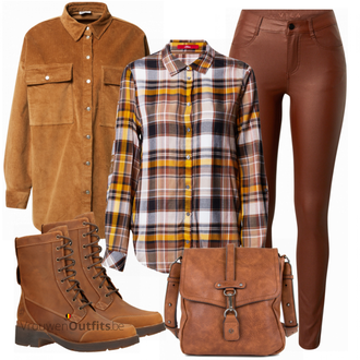 Outfit met bruin Laars Timberland "Trendy Herfst Outfit"