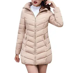 Btruely Mantel Damen Frau Schlank Mantel Winter Dickere Jacke Fashion Overcoat (S, Khaki)
