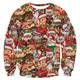 Idgreatim Damen Hässliche Weihnachten Sweatshirts Weihnachtspullover Dace Weihnachtsmann Langarm Strickpullover für Weihnachten Red XL