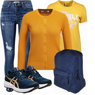 Outfit met blauw Sportschoen Asics "Lichte Outfit"