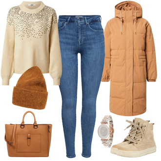 Outfit mit Beige Stiefel Gabor "Stilvoller Winterlook"