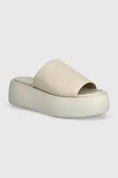 Usnjeni natikai FLATFORM SLIDE LTH enski, be barva, HW0HW01943