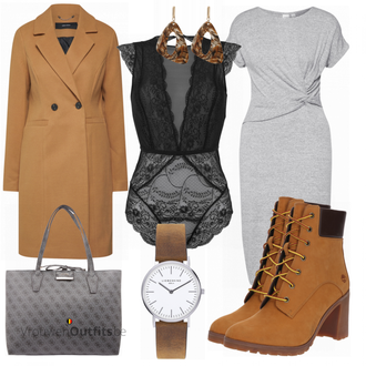 Outfit met bruin Laars Timberland "Timberland Laarzen"
