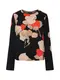 OPUS Bluse ''''Faleshi'''' schwarz / orangerot / hellbraun / cappuccino