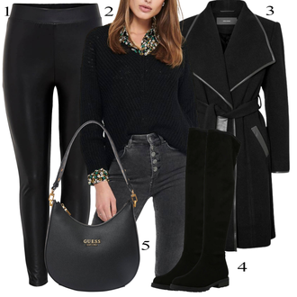 Black Outfits mit Črna Guess "Obleka za jesen"