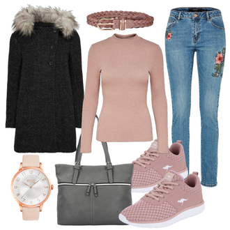 Outfit mit Beige Sneaker Kangaroos "Millennial"