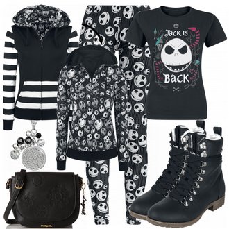 Outfit mit Schwarz Schultertasche Desigual "TheNightmareBeforeChristmas"