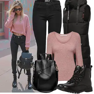 Lack Outfit mit Schwarz Klassischer Stiefel/Biker Boot/SchnürStiefelette/SpringerStiefel Tamaris "Perfekt für die Freizeit"Look: Emo, Indoor, Lack, Outdoor, Techno, Metal, Unisex
