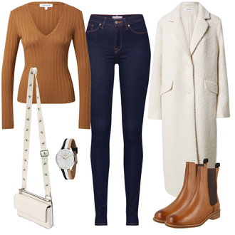 Outfit mit Dunkelblau Lederjacke/High Waist Jeans/Push up Jeans/Leder Schuhe/Thermojeans/Herren Lederjacke/Winterjacke Tommy Hilfiger "Freizeitlook mit Stil"