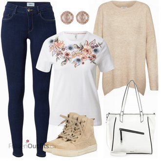 Outfit mit Beige Stiefel Gabor "Super Freizeitlook"