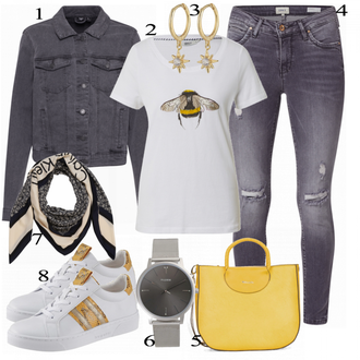 Outfit s Šedá Teniska Bugatti "Jarní Outfit"