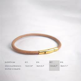 Leather Cowhide Ladies Minimalist Plain Leather Bracelet Elegant Bangle