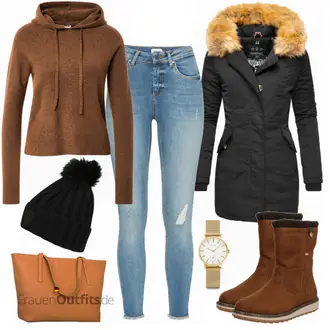 Outfit mit Rot Plateau Halbschuh/SchneeStiefel/Plateauschuh/Plateau Stiefel/Stiefel Mit Reißverschluss Tom Tailor "Cooler Alltagslook"