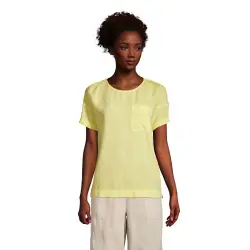 Leinen-Shirt, Damen, Gre:S petite, Gelb, Leinen, by Lands'''' End