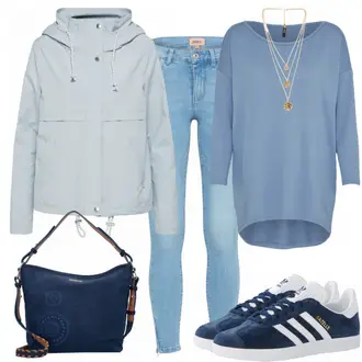 Gazelle Outfit mit Grau Sneaker Adidas Originals "Maya"