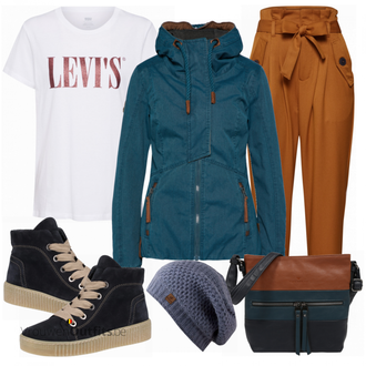 Outfit met blauw Sneaker Gabor "LEVIS Shirt"