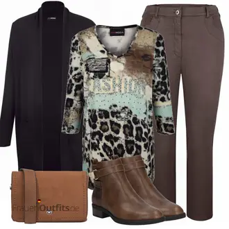 80er Outfit mit Braun/Dunkelbraun/Beige Klassischer Stiefel/Cowboystiefel/Gefütterte Stiefelette/Vintage Stiefel/Rahmengenähter Schuh/Leder Stiefelette/Lederjacke/Vintage Stiefelette/Reitstiefel/Chelsea Boot About You "Stilvolle Große Größen Outfits"Look: Uni, Western, Country Styl, Cowgirl, Schön, Duckfeet, 80er