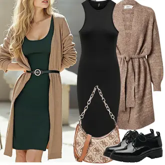 Outfit sa Crna/Siva Haljina Veći Broj Only "Proljetni Outfit"